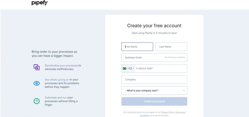 pipefy create an account - how to use