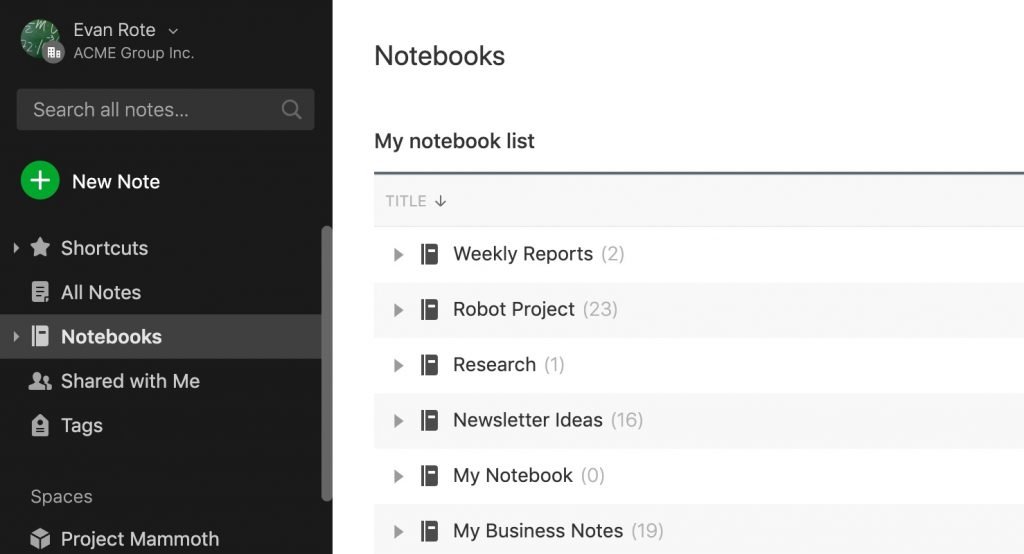 notebooks-list-Evernote