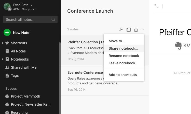 share-notes-Evernote