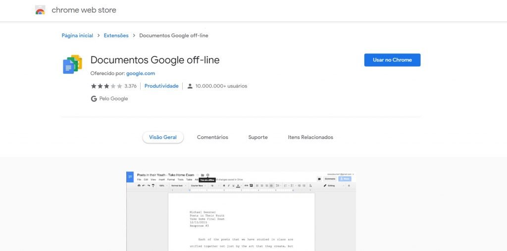 Google Docs Offline - Extensions - Tip 1