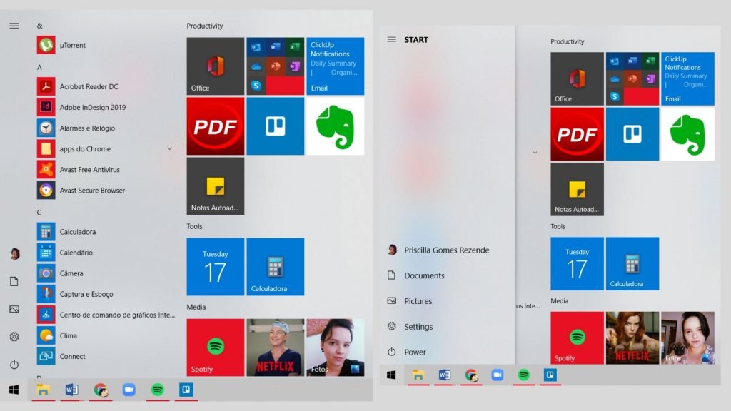 Windows 10 - menu start